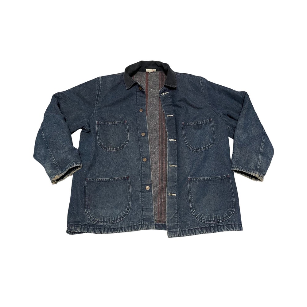 Vintage Dickies Blanket Lined Denim Chore Jacket Detroit XL